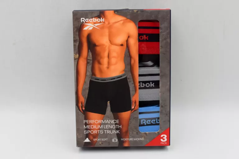 BOKSERKI MĘSKIE BIELIZNA MAJTKI CZARNE REEBOK 3PACK