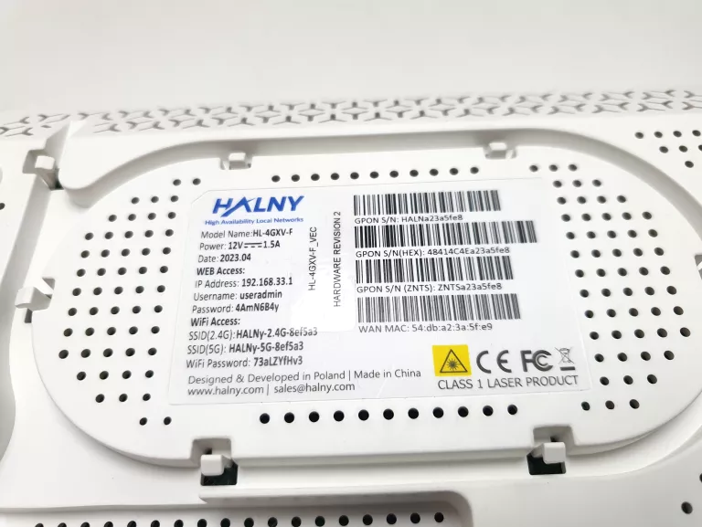 ROUTER HALNY HL-4GXV-F GPON ONT WIFI N/AC/AX ROUTER