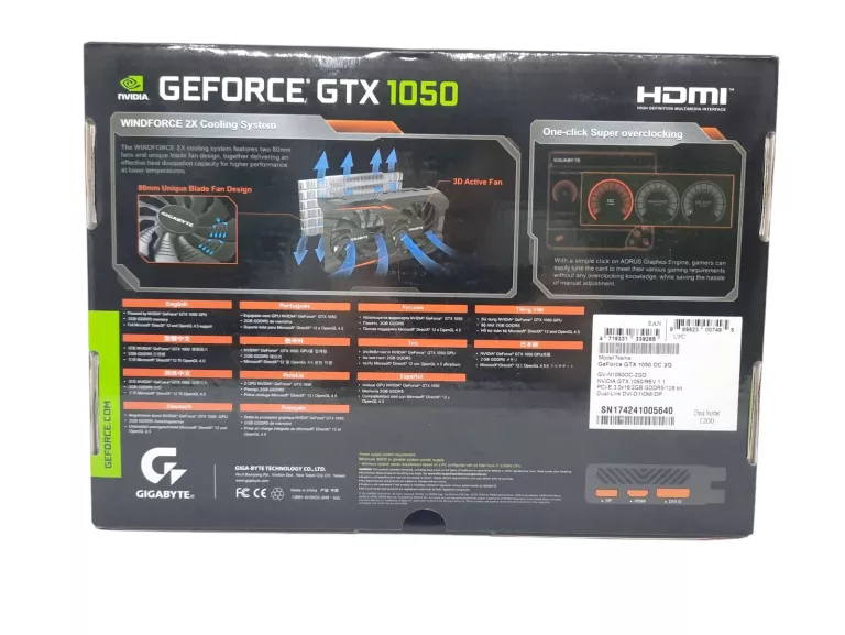 KARTA GRAFICZNA GIGABYTE GTX 1050 OC 2GB GDDR5 PUD