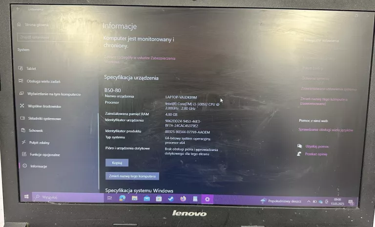 LAPTOP LENOVO B50-80 I3/4GB/1000GB