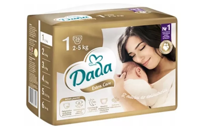 PIELUSZKI DADA EXTRA CARE ROZMIAR 1 2-5 KG 26SZT.