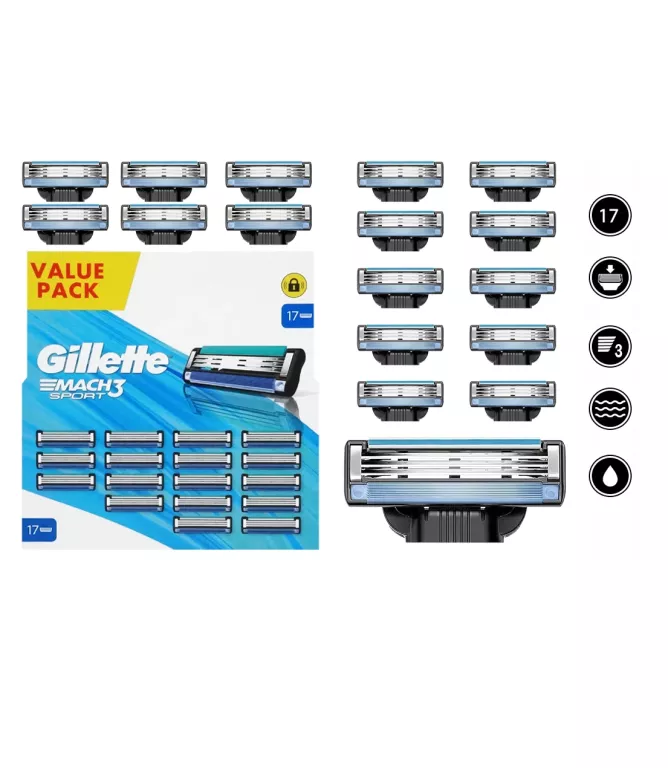 GILLETTE MACH 3 SPORT VALUE PACK 17 SZTUK