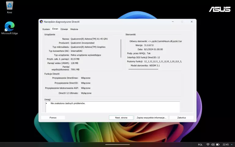 LAPTOP ASUS PROART PZ13 HT5306QA SNAPDRAGON X PLUS 16GB 1TB ADRENO AZERTY