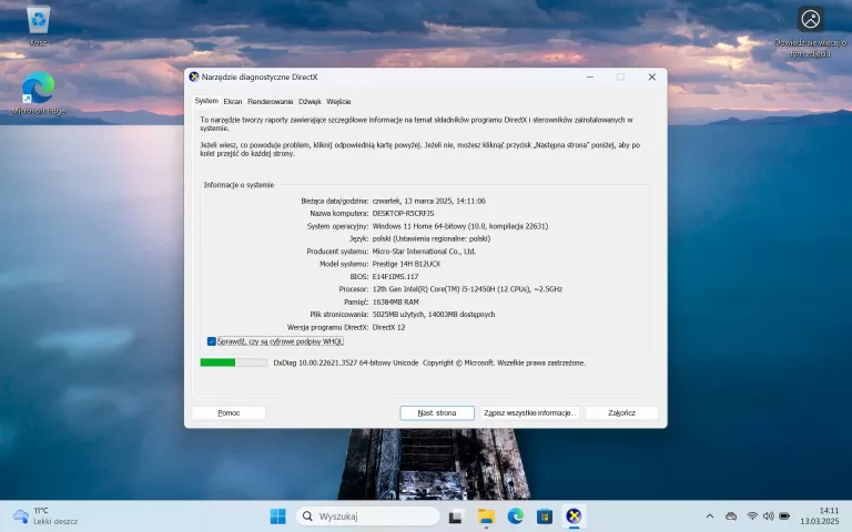 LAPTOP MSI PRESTIGE 14H B12UCX 14" IPS I5-12450H 16GB 512GB RTX2050 AZERTY