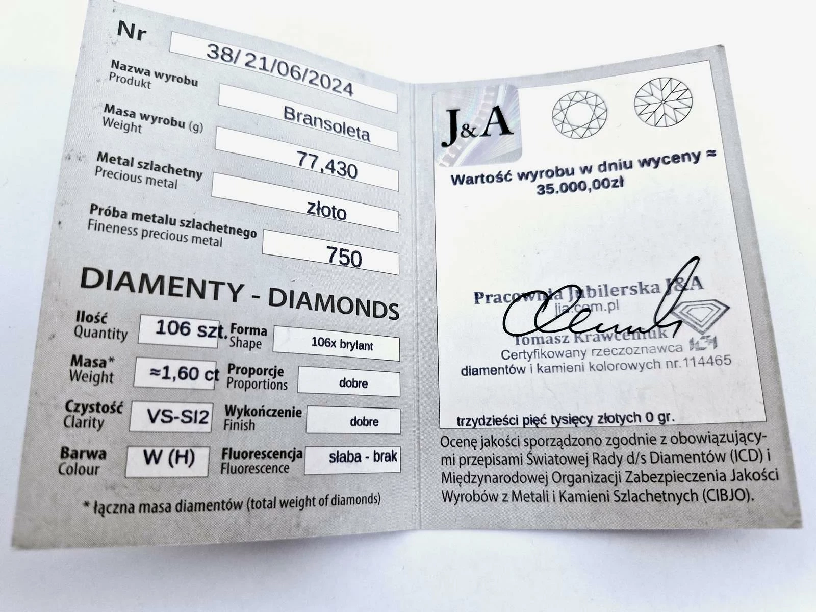 zlota-bransoletka-brylanty-750-7743g-21cm-stan-11323-2