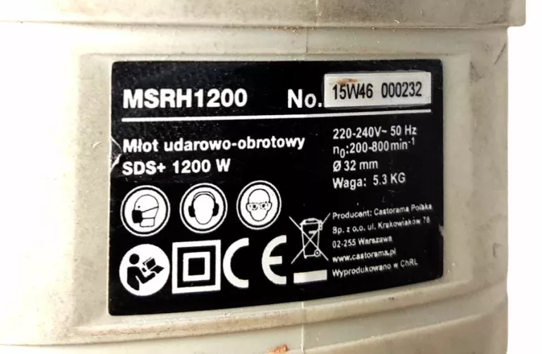 MŁOT
UDAROWO - OBROTOWY MACALLISTER MSRH1200