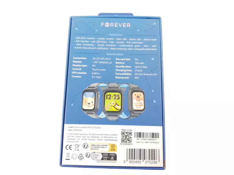 SMARTWATCH DLA DZIECI FOREVER LOOK ME KW-510 LTE NIEBIESKI