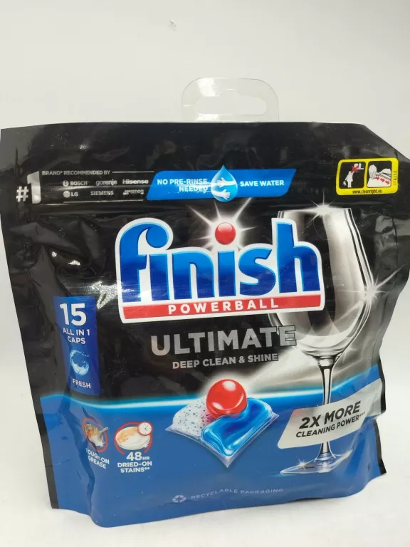 FINISH ULTIMATE ALL IN 1 KAPSUŁKI DO ZMYWARKI 15 SZTUK