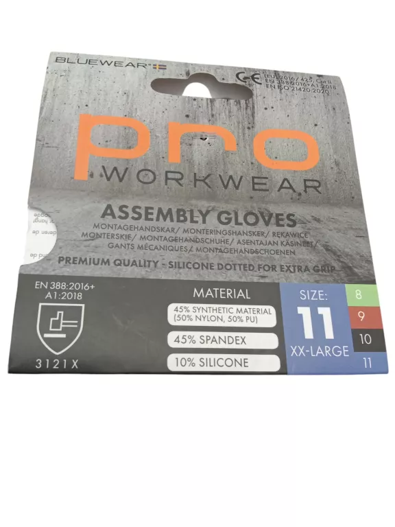 RĘKAWICE MONTERSKIE PREMIUM BLUEWEAR PRO WORKWEAR ROZM.11