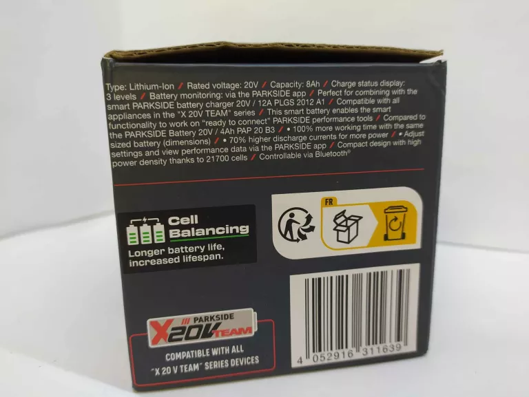 AKUMULATOR PARKSIDE SMART BATTERY 20 V 8 AH