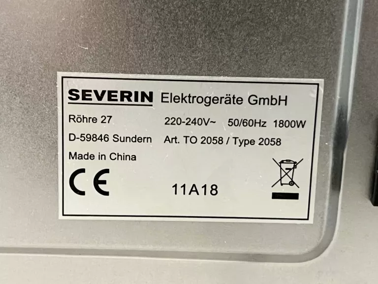 MINI PIEKARNIK SEVERIN 2058 | 1800W
