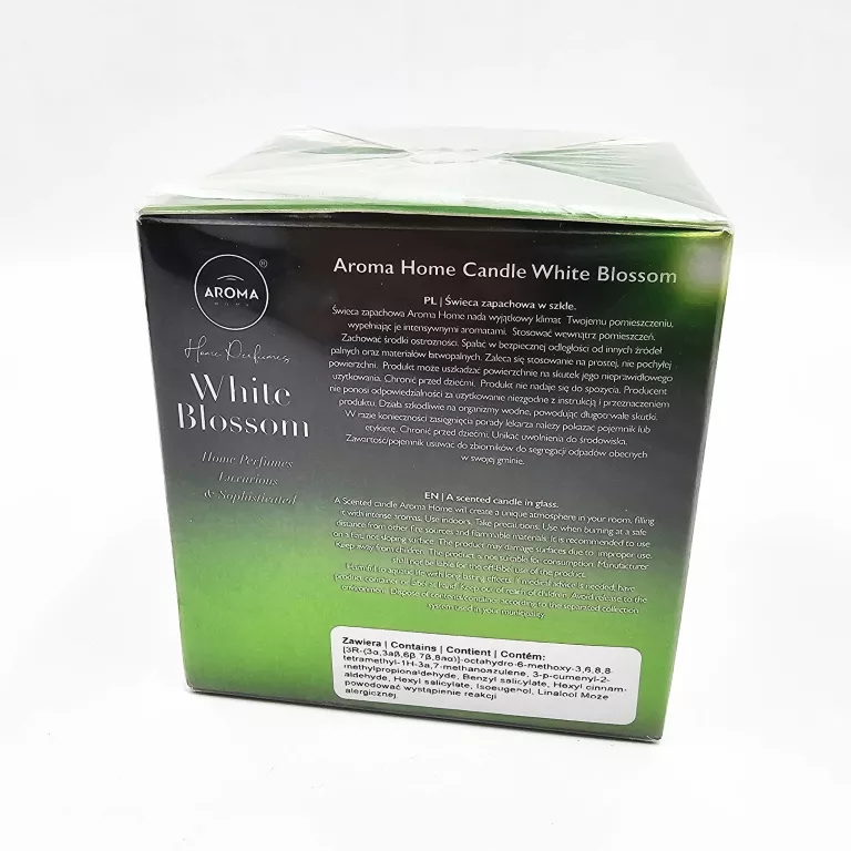 ŚWIECA ZAPACHOWA W SZKLE AROMA HOME WHITE BLOSSOM 155G