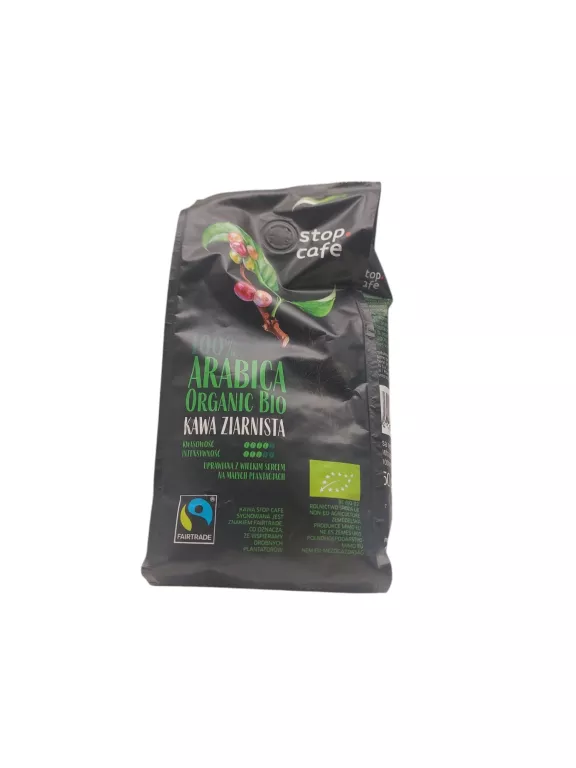 KAWA ZIARNISTA 250 G ARABICA ŚWIEŻO PALONA 100% BIO ORGANIC STOP CAFE