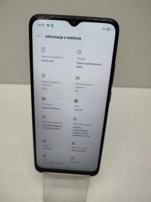 TELEFON OPPO A15 CPH2185 Z ŁADOWARKĄ