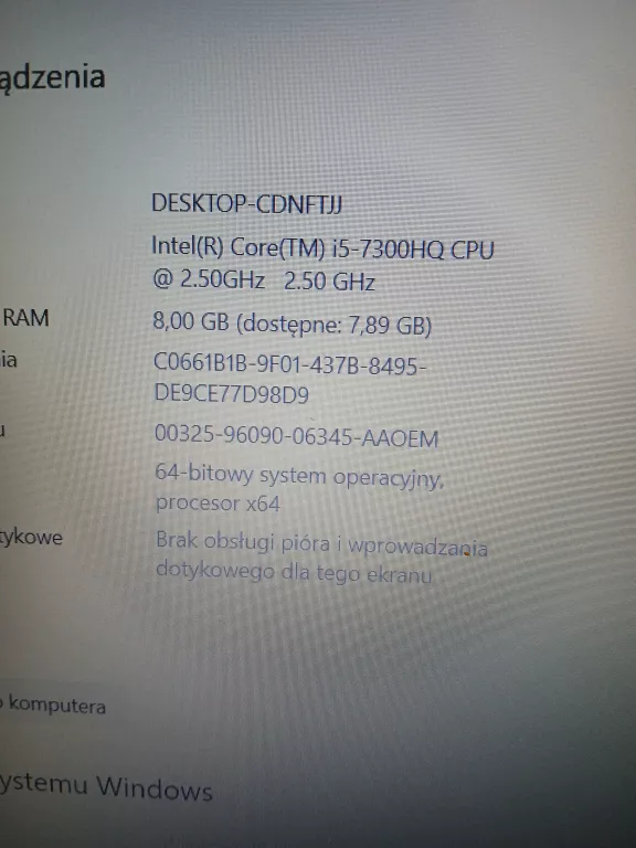 LAPTOP ASUS ROG STRIX GL553VD I5/8GB/1TB