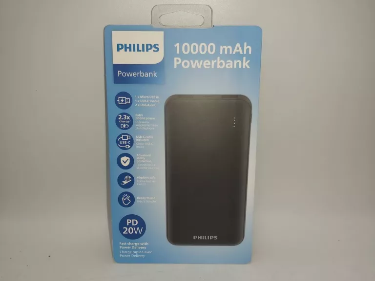 POWERBANK PHILIPS 10000MAH CZARNY