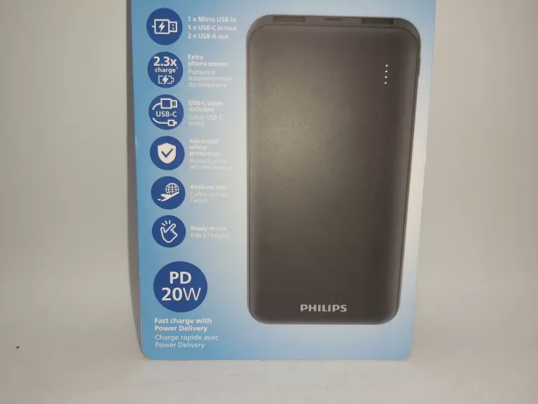 POWERBANK PHILIPS 10000MAH CZARNY