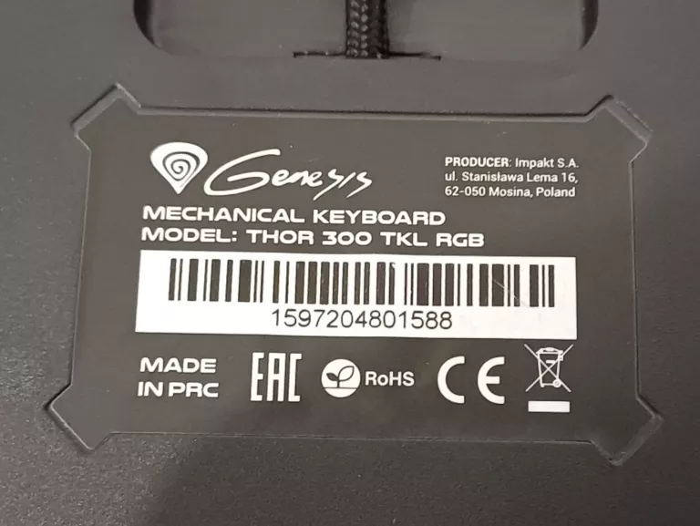 KLAWIATURA MECHANICZNA GENESIS THOR 300 TKL