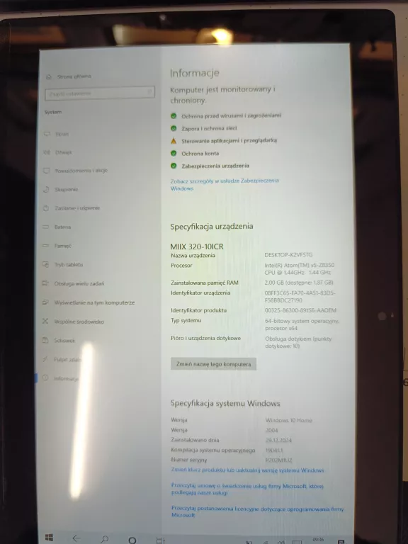 TABLET Z KLAWIATURA LENOVO MIIX 320-10ICR