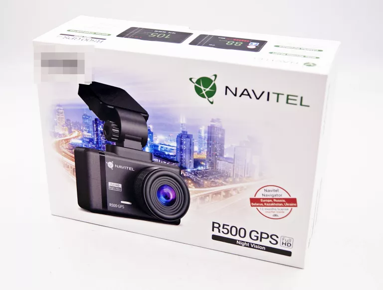 WIDEOREJESTRATOR JAZDY NAVITEL R500 GPS FULL HD FOTORADARY PRĘDKOŚC KOMPLE