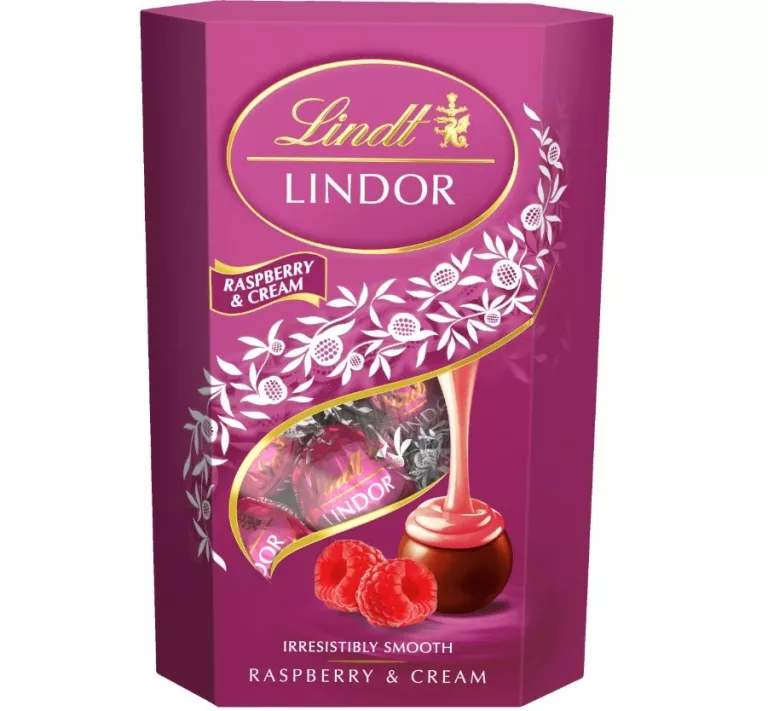 CUKIERKI LINDT LINDOR RASPBERRY CREAM CORNET 200 G