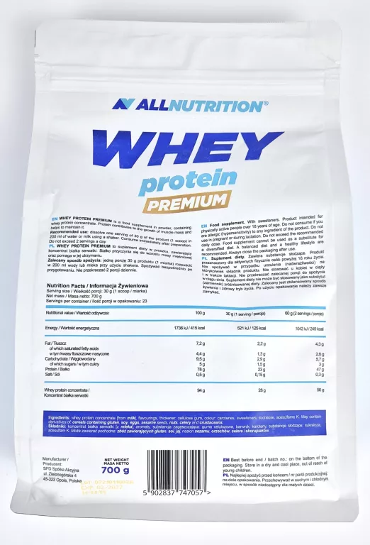 ALLNUTRITION WHEY PROTEIN PREMIUM 700G CIASTKO