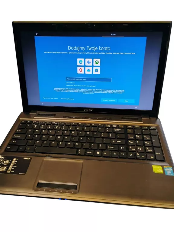 LAPTOP MSI CX61 16GB RAM 250 GB