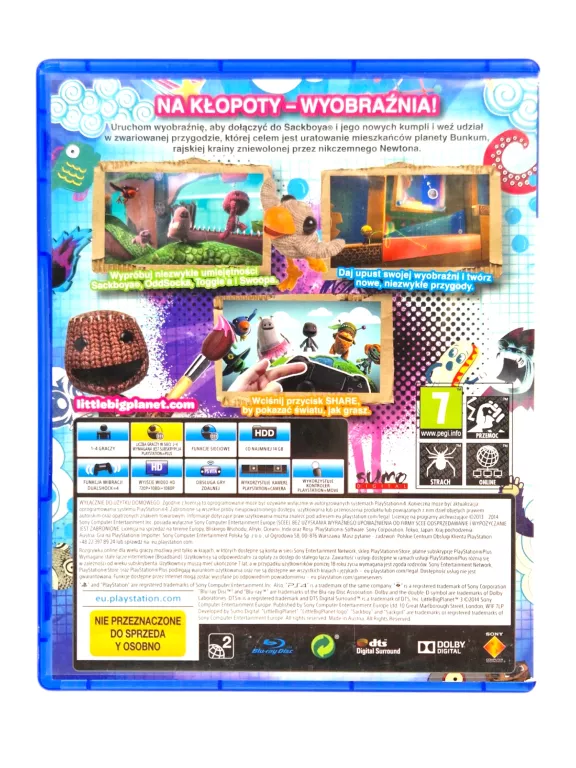 GRA PS4 LITTLE BIG PLANET 3 POLSKA WERSJA