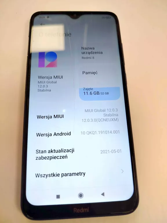 TELEFON REDMI 8 BEZ ŁADOWARKI