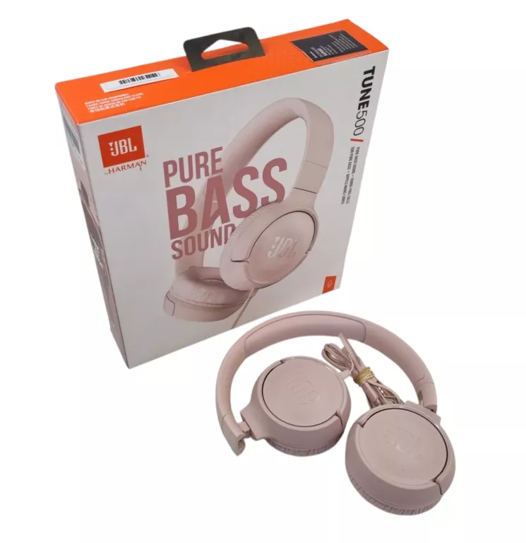SŁUCHAWKI PRZEWODOWE JBL TUNE 500 RÓŻOWE