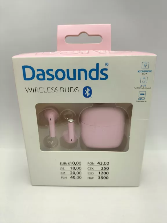 SŁUCHAWKI DASOUNDS WIRELESS BUDS RÓŻOWE