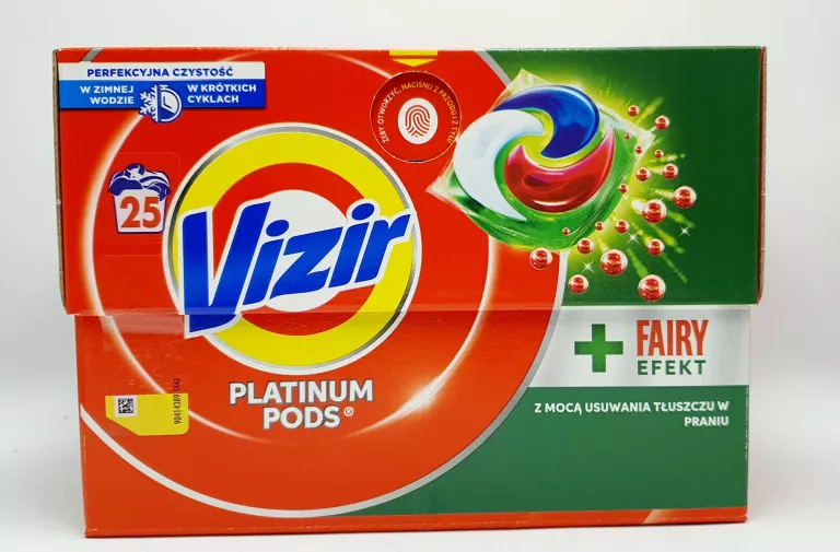 VIZIR PLATINIUM PODS + FAIRY EFEKT, KASPUŁKI DO PRANIA 25 SZTUK