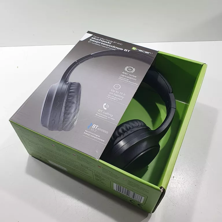 SŁUCHAWKI BEZPRZEWODOWE TRACER MAX MOBILE BLUETOOTH ANC NAUSZNE CZARNE