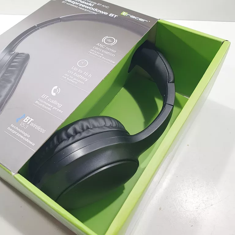SŁUCHAWKI BEZPRZEWODOWE TRACER MAX MOBILE BLUETOOTH ANC NAUSZNE CZARNE