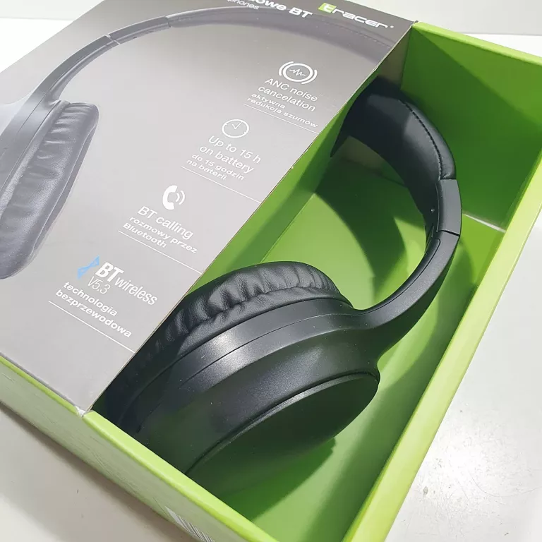 SŁUCHAWKI BEZPRZEWODOWE TRACER MAX MOBILE BLUETOOTH ANC NAUSZNE CZARNE