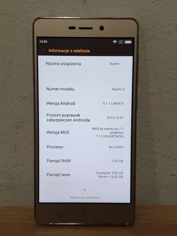 XIAOMI REDMI 3 16GB ZŁOTY