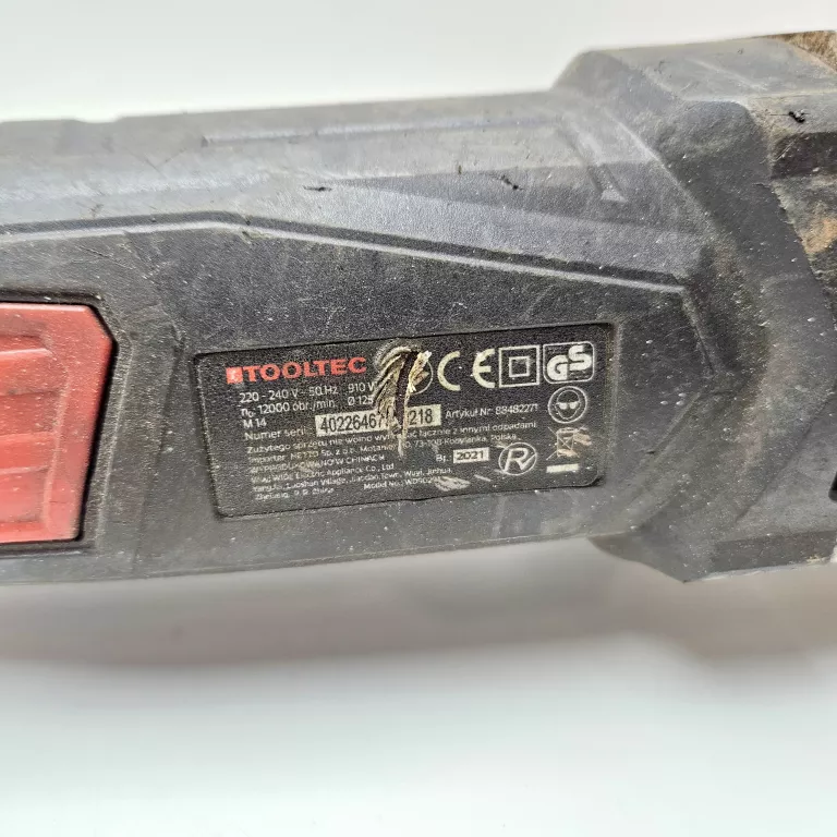 SZLIFIERKA KĄTOWA TOOLTEC 910W 125MM