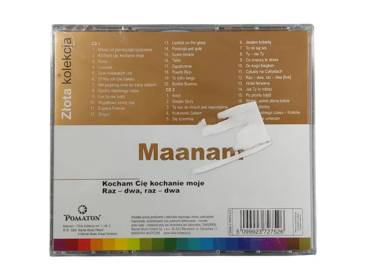 PŁYTA CD MAANAM KOCHAM CIĘ KOCHANIUE MOJE ZŁOTA KOLEKCJA 2CD