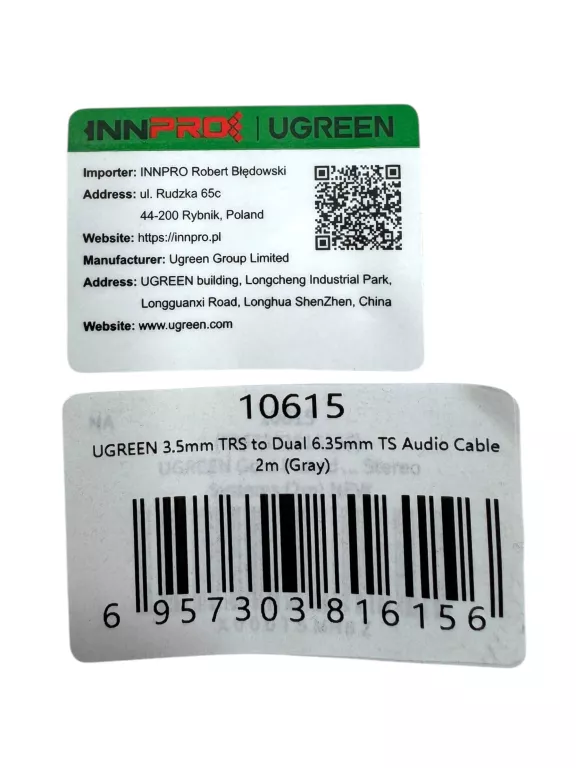 KABEL SMART DIGITAL LIFE UGREEN 3.5MM TO DUAL 6.35MM TS AUDIO