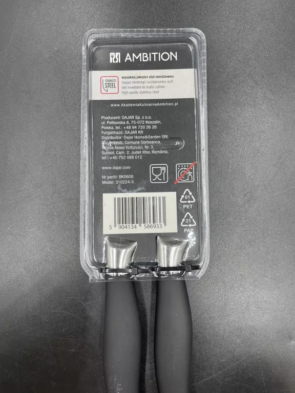 AMBITION ZESTAW NÓŻ DO POMIDORÓW 11,5CM, NÓŻ DO OBIERANIA 9CM