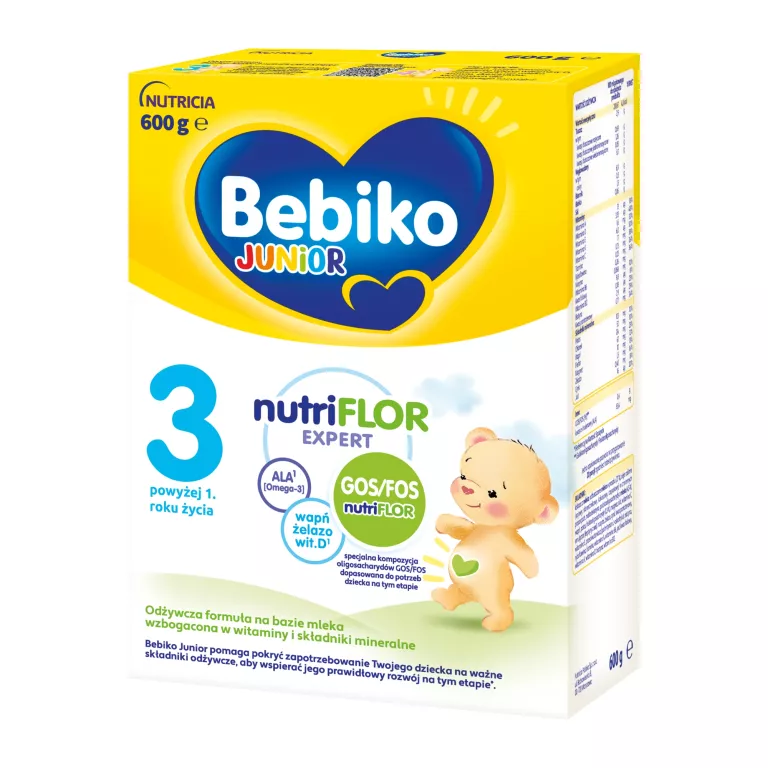 BEBIKO MLEKO JUNIOR 3 ODŻYWCZA FORMUŁA POWYŻEJ 1. ROKU ŻYCIA 600G NUTRICIA