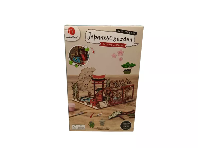MINIATUROWY DREWNIANY DOMEK JAPOŃSKI KOI POND&BONSAI 14X12X10 CM DECO TIME