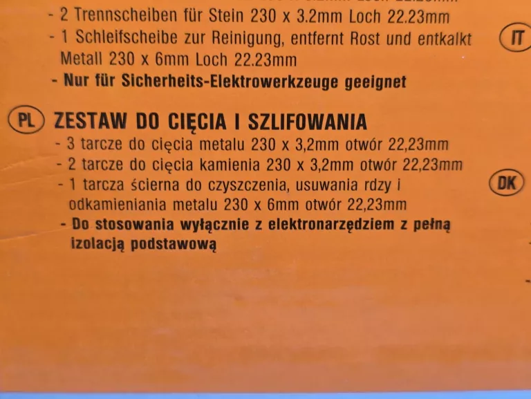 ZESTAW 6 TARCZ 230 MM METAL / KAMIEŃ / ŚCIERNA WERCKMANN