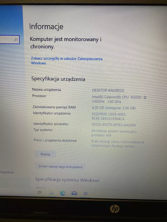 LAPTOP HP CELERON 4/512GB