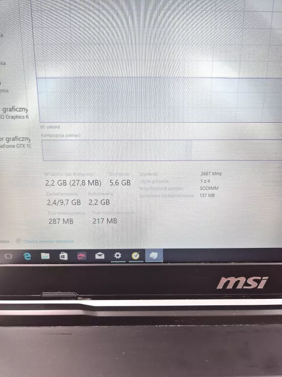 LAPTOP MSI MSI GL63 8RC I5-8300H / 8 GB / 1 TB HDD