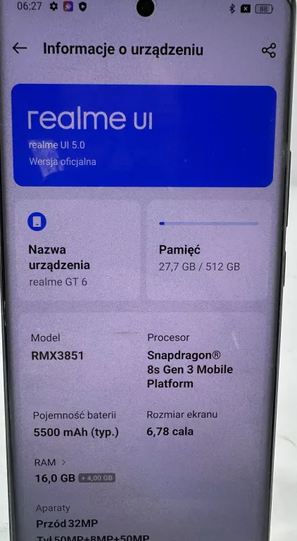 TELEFON REALME GT6 16GB/512GB!