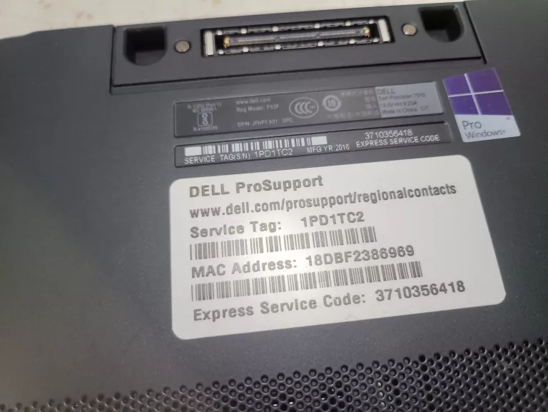 LAPTOP DELL PRECISION 7510 15,6 " INTEL CORE I7 32 GB