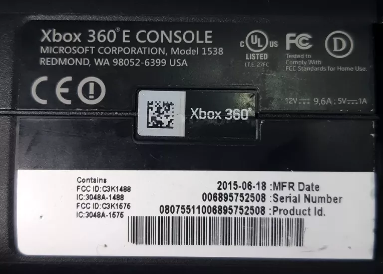 KONSOLA XBOX 360 E 1538