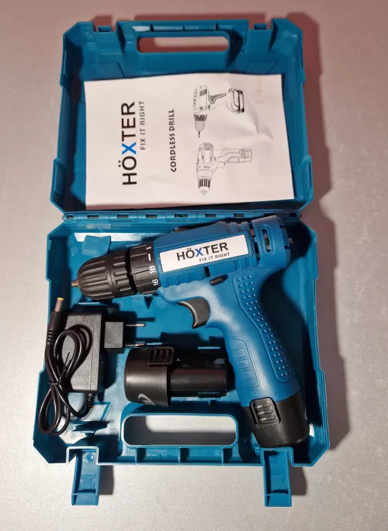 WIERTARKA BEZPRZEWODOWA HOXTER HX-8174+ 2AKU+ŁAD
