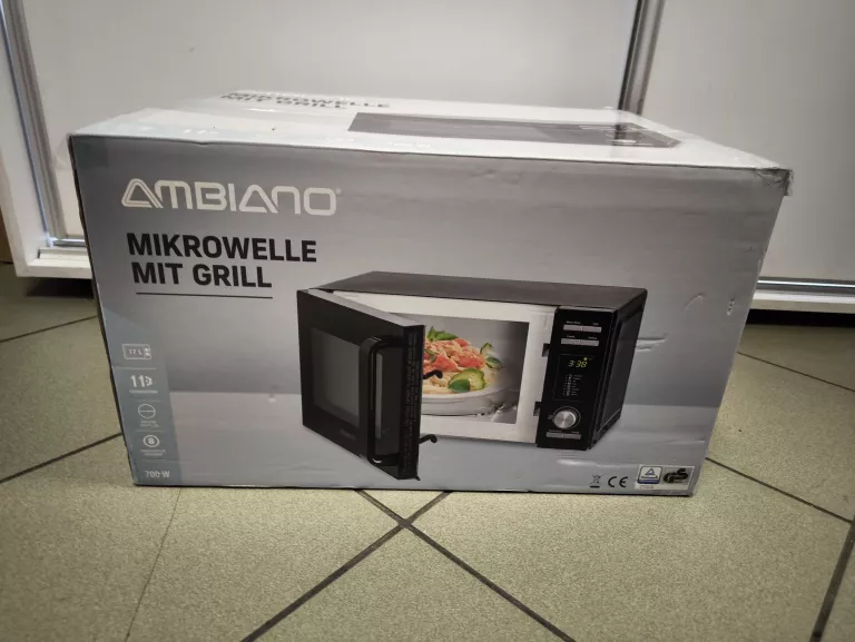 MIKROFALÓWKA KUCHENKA AMBIANO 700W 17L ROZMRAŻANIE KOMPLET